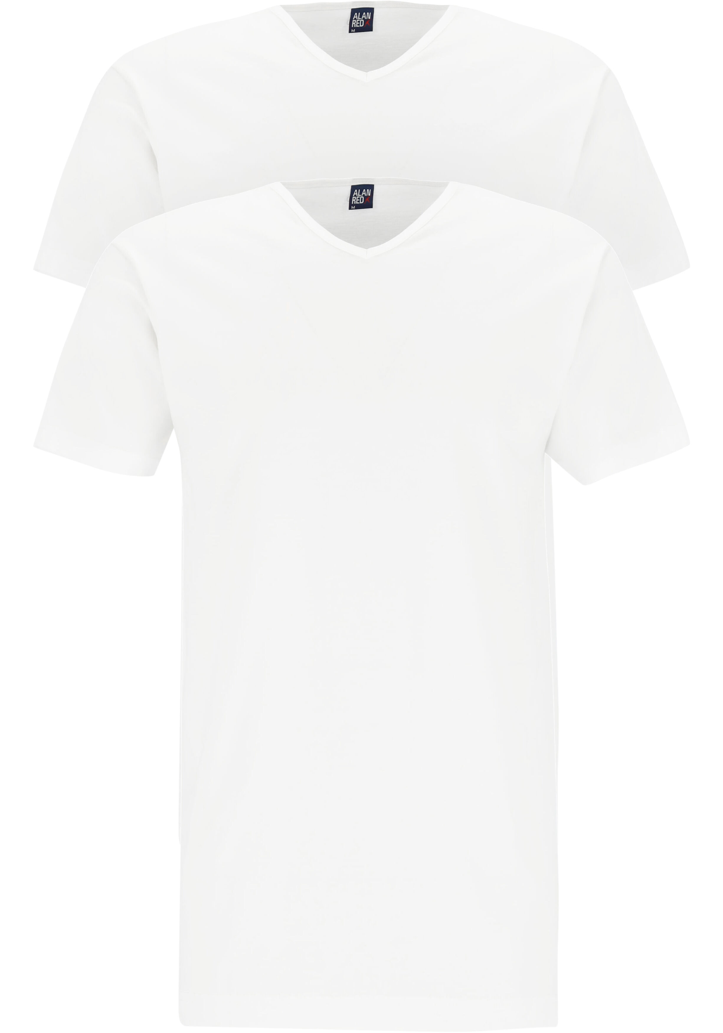 ALAN RED T-shirts Vermont extra lang (2-pack), V-hals, wit